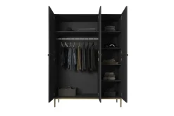 Bogart Szafy*NICOLE SZAFA 150 3D - czarny mat / złoty stelaż