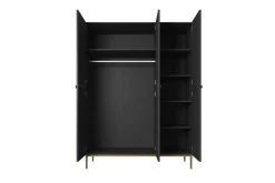 Bogart Szafy*NICOLE SZAFA 150 3D - czarny mat / złoty stelaż