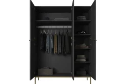 Bogart Szafy*NICOLE SZAFA 150 3D - czarny mat / złoty stelaż