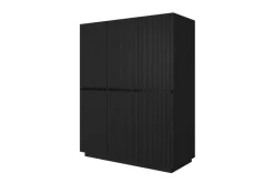 Bogart Szafy*NICOLE SZAFA 150 3D - czarny mat / czarne uchwyty / cokół