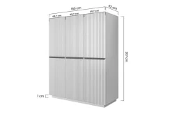 Bogart Szafy*NICOLE SZAFA 150 3D - czarny mat / czarne uchwyty / cokół