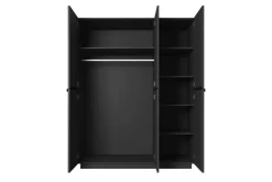 Bogart Szafy*NICOLE SZAFA 150 3D - czarny mat / czarne uchwyty / cokół