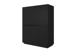 Bogart Szafy*NICOLE SZAFA 150 3D - czarny mat / czarne uchwyty / cokół