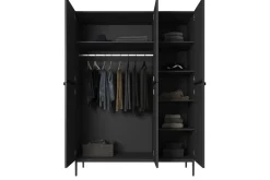 Bogart Szafy*NICOLE SZAFA 150 3D - czarny mat / czarny stelaż