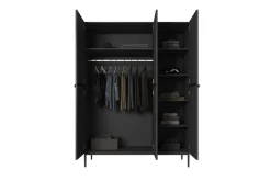 Bogart Szafy*NICOLE SZAFA 150 3D - czarny mat / czarny stelaż