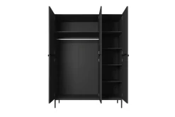 Bogart Szafy*NICOLE SZAFA 150 3D - czarny mat / czarny stelaż