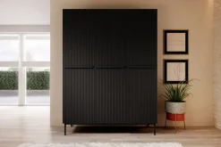 Bogart Szafy*NICOLE SZAFA 150 3D - czarny mat / czarny stelaż