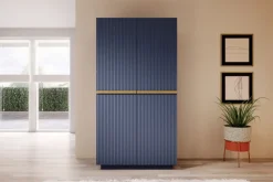 Bogart Szafy*NICOLE SZAFA 100 2D - wave blue / złote uchwyty / cokół