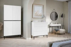 Bogart Szafy*NICOLE SZAFA 100 2DP - biały mat / czarny stelaż