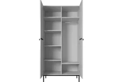 Bogart Szafy*NICOLE SZAFA 100 2DP - biały mat / czarny stelaż