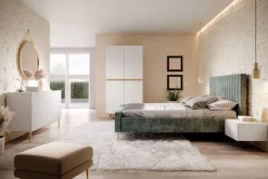 Bogart Szafy*NICOLE SZAFA 100 2DP - biały mat / złoty stelaż