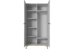 Bogart Szafy*NICOLE SZAFA 100 2DP - biały mat / złoty stelaż