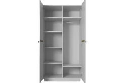 Bogart Szafy*NICOLE SZAFA 100 2DP - biały mat / złote uchwyty / cokół