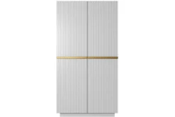 Bogart Szafy*NICOLE SZAFA 100 2DP - biały mat / złote uchwyty / cokół