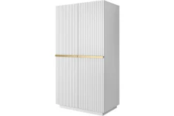 Bogart Szafy*NICOLE SZAFA 100 2DP - biały mat / złote uchwyty / cokół