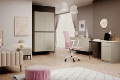 Bogart Szafy*NICOLE SZAFA 100 2DP - cashmere / czarny stelaż