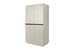 Bogart Szafy*NICOLE SZAFA 100 2DP - cashmere / czarne uchwyty / cokół