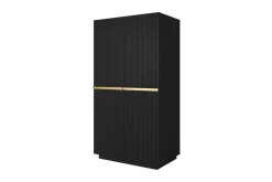 Bogart Szafy*NICOLE SZAFA 100 2DP - czarny mat / złote uchwyty / cokół