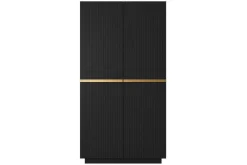 Bogart Szafy*NICOLE SZAFA 100 2DP - czarny mat / złote uchwyty / cokół