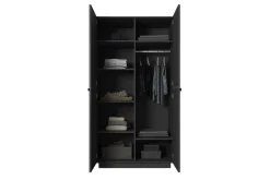 Bogart Szafy*NICOLE SZAFA 100 2DP - czarny mat / złote uchwyty / cokół