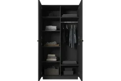 Bogart Szafy*NICOLE SZAFA 100 2DP - czarny mat / złote uchwyty / cokół