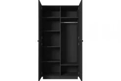 Bogart Szafy*NICOLE SZAFA 100 2DP - czarny mat / złote uchwyty / cokół