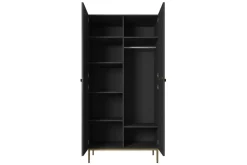 Bogart Szafy*NICOLE SZAFA 100 2DP - czarny mat / złoty stelaż