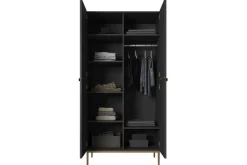 Bogart Szafy*NICOLE SZAFA 100 2DP - czarny mat / złoty stelaż