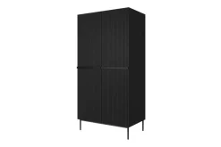 Bogart Szafy*NICOLE SZAFA 100 2DP - czarny mat / czarny stelaż