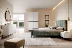 Bogart Szafy*NICOLE SZAFA 100 2DP2SZ - biały mat / czarny stelaż