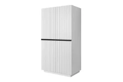 Bogart Szafy*NICOLE SZAFA 100 2DP2SZ - biały mat / czarne uchwyty / cokół