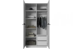 Bogart Szafy*NICOLE SZAFA 100 2DP2SZ - biały mat / czarne uchwyty / cokół