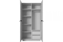 Bogart Szafy*NICOLE SZAFA 100 2DP2SZ - biały mat / czarne uchwyty / cokół