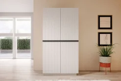 Bogart Szafy*NICOLE SZAFA 100 2DP2SZ - biały mat / czarne uchwyty / cokół