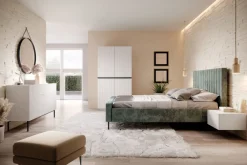 Bogart Szafy*NICOLE SZAFA 100 2DP2SZ - biały mat / czarne uchwyty / cokół