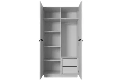 Bogart Szafy*NICOLE SZAFA 100 2DP2SZ - biały mat / czarne uchwyty / cokół