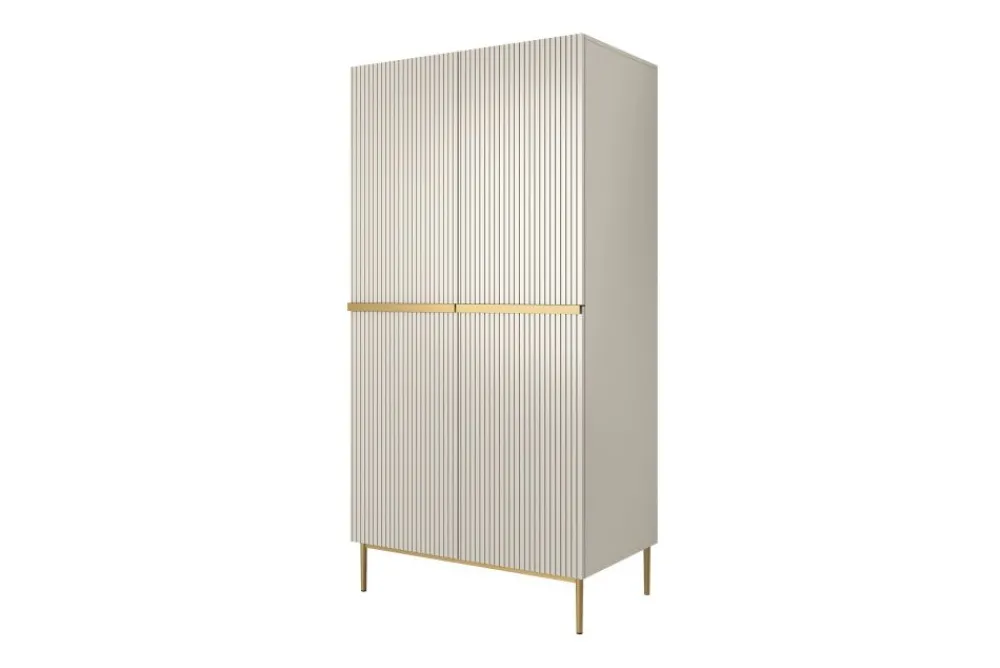 Bogart Szafy*NICOLE SZAFA 100 2DP2SZ - cashmere / złoty stelaż