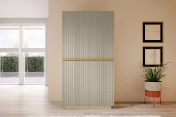 Bogart Szafy*NICOLE SZAFA 100 2DP2SZ - cashmere / złote uchwyty / cokół