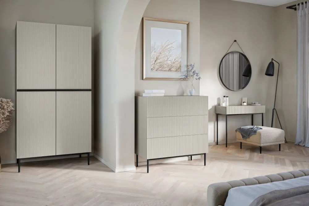 Bogart Szafy*NICOLE SZAFA 100 2DP2SZ - cashmere / czarny stelaż