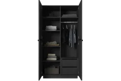 Bogart Szafy*NICOLE SZAFA 100 2DP2SZ - czarny mat / czarne uchwyty / cokół