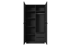 Bogart Szafy*NICOLE SZAFA 100 2DP2SZ - czarny mat / czarne uchwyty / cokół