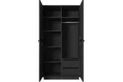 Bogart Szafy*NICOLE SZAFA 100 2DP2SZ - czarny mat / czarne uchwyty / cokół