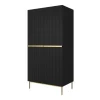 Bogart Szafy*NICOLE SZAFA 100 2DP2SZ - czarny mat / złoty stelaż