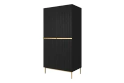 Bogart Szafy*NICOLE SZAFA 100 2DP2SZ - czarny mat / złoty stelaż