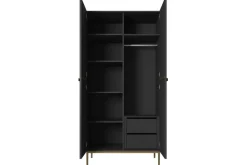 Bogart Szafy*NICOLE SZAFA 100 2DP2SZ - czarny mat / złoty stelaż