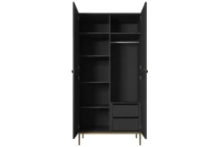 Bogart Szafy*NICOLE SZAFA 100 2DP2SZ - czarny mat / złoty stelaż