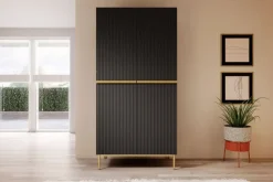 Bogart Szafy*NICOLE SZAFA 100 2DP2SZ - czarny mat / złoty stelaż