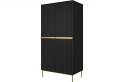 Bogart Szafy*NICOLE SZAFA 100 2DP2SZ - czarny mat / złoty stelaż
