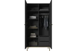 Bogart Szafy*NICOLE SZAFA 100 2DP2SZ - czarny mat / złoty stelaż