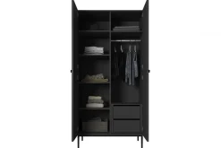 Bogart Szafy*NICOLE SZAFA 100 2DP2SZ - czarny mat / czarny stelaż